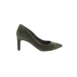 Rockport Heels: Slip-on Stiletto Minimalist Green Print Shoes - Women's Size 9 - Pointed Toe