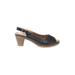Patrizia by Spring Step Heels: Slingback Chunky Heel Boho Chic Black Solid Shoes - Women's Size 40 - Peep Toe