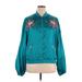 Disney Store Jacket: Below Hip Teal Floral Jackets & Outerwear - Women's Size X-Large