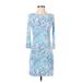 Lilly Pulitzer Casual Dress - Sheath: Blue Dresses - Women's Size 2X-Small