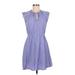 Old Navy Casual Dress - A-Line Tie Neck Sleeveless: Purple Solid Dresses - Women's Size Medium Petite