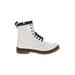 Dr. Martens Boots: Combat Chunky Heel Casual White Solid Shoes - Women's Size 5 - Round Toe