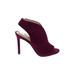 Jessica Simpson Heels: Burgundy Solid Shoes - Women's Size 6 1/2 - Peep Toe