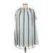 She + Sky Casual Dress - Mini Crew Neck Short sleeves: Gray Stripes Dresses - Women's Size Small