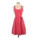 Cynthia Rowley TJX Casual Dress - A-Line Scoop Neck Sleeveless: Red Print Dresses - Women's Size Small