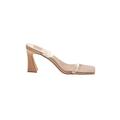 Dolce Vita Mule/Clog: Slide Chunky Heel Casual Ivory Shoes - Women's Size 8 1/2 - Open Toe