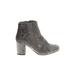 Diba Ankle Boots: Gray Solid Shoes - Women's Size 8 - Round Toe