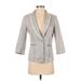 White House Black Market Blazer Jacket: Short Gray Stripes Jackets & Outerwear - Women's Size 4