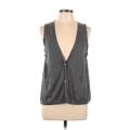 Eileen Fisher Sweater Vest: Gray Color Block Sweaters & Sweatshirts - Women's Size Large