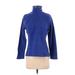 Lands' End Fleece Jacket: Short Blue Print Jackets & Outerwear - Women's Size 2