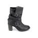 Jeffrey Campbell Ibiza Last Boots: Strappy Chunky Heel Chic Black Print Shoes - Women's Size 8 1/2 - Round Toe