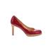 Christian Louboutin Heels: Slip-on Stilleto Cocktail Party Red Print Shoes - Women's Size 38.5 - Round Toe