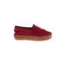 Viscata Flats: Slip-on Platform Bohemian Red Solid Shoes - Women's Size 38 - Round Toe