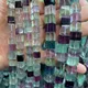 6-8mm natürliche Fluorit Stein perlen 15 ''Würfel lila grün DIY lose Perlen für Schmuck machen