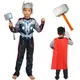 Thor Muskel Kostüm Kinder Superheld Thor Cosplay Kostüm Kinder Overall Maske Hammer Halloween