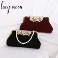 Luxus Mond Damen Perlen Griff Abend taschen Retro elegante Frauen Handtaschen Mode Clutch Geldbörsen