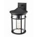 Breakwater Bay Aadishiv 1 Light Outdoor Wall Sconce Glass/Metal/Steel in Black/Gray | 14.5 H x 9 W x 9.75 D in | Wayfair