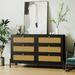 Bay Isle Home™ Anjelica 6 - Drawer Dresser in Black | 30 H x 47 W x 16 D in | Wayfair 8C2EFCB0918040D2AB83C3A99C38577F