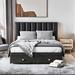 Latitude Run® Haoyang Vegan Leather Platform Bed Metal in Black | 37.8 H x 60.6 W x 78 D in | Wayfair C0DB0EB5618C4146BD6C561323919D0C