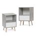 George Oliver Laraib Nightstand, Wood in Gray/White | 23.62 H x 15.83 W x 11.81 D in | Wayfair 98272617340B4355B846DB44C35FB296