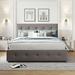 Red Barrel Studio® Upholstered Platform Bed w/ 2 Drawers & 3 Twin XL Trundle, Wood | Wayfair 0B112272B05741F283565E412568A99A