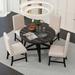 Red Barrel Studio® Garbrand Round 44" Dining Set in Black/Brown | 30 H x 44 W x 44 D in | Wayfair DD960E13346943EBAF28669C20536E54