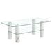 Latitude Run® Double-Layer Tempered Glass Coffee Table w/ Minimalist Design & Wooden MDF Columns | Wayfair E0C0B910AD804C3485326B5293376353