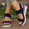Plus Size 36-43 Damen Sandalen Sommer Freizeit schuhe für Frauen bequeme rutsch feste Walking Slip auf elastischen Stoff Damenschuhe