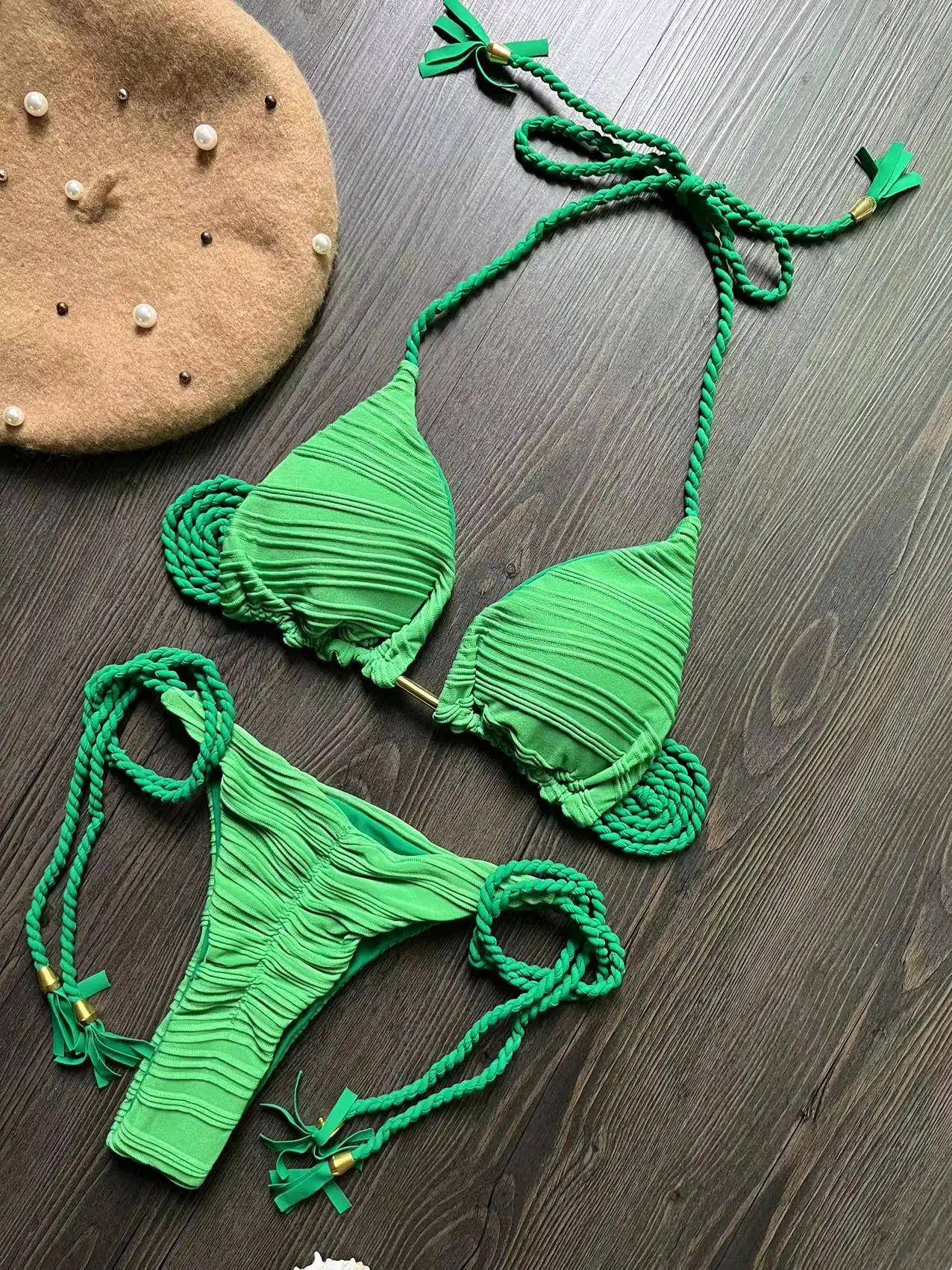 Ruotong sept sexy Bikini Set Badeanzug Frauen Bade bekleidung Push-up Tanga brasilia nischen Badeanzug Strand tragen Biquinis Bader weiblich Image