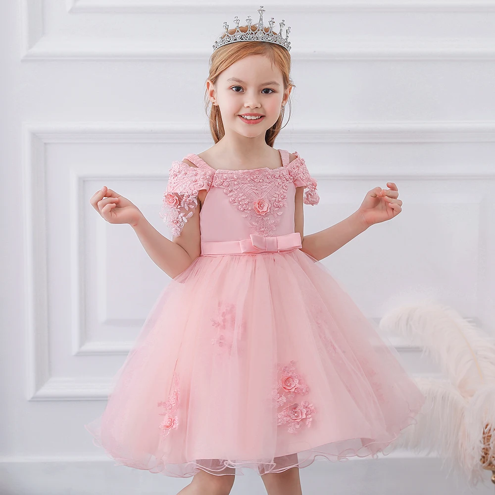 Erstkommunion Party Kleider Sommer Blumen mädchen Kleid für Hochzeiten Geburtstag Kinder Kostüm 3-10y Kinder Mädchen Prinzessin Kleidung Image