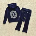 Velvet Tracksuit for Kids Spring/Fall Girl's Clothing Set Juicy Velour Sweatshirts and Pants Two