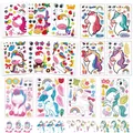 Fantasy Rainbow Unicorn Stickers Sheets For Children Kawaii Cartoon Make A Face DIY Puzzle Stickers