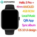 Hello 3 Pro Plus AMOLED Smart Watch 4GB ROM Men 45mm Local Music Recording Smartwatch OS10 Album