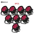 8PCS 7x18W LED Par Light RGBW+UV 6in1 Outdoor Waterproof IP65 Aluminum DMX Stage Effect Light for DJ