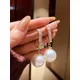 2pcs Rhinestone Decor Faux Pearl Drop Earrings