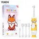 Kid Sonic Electric Toothbrush Smart Timer LED Light 4 Types Soft Dupont Bristle AA Battery Powered