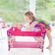 Baby Doll Crib Toy for 45cm/18'' Dolls Pink Baby Doll Bed with Carry Bag Toy Crib Doll Furniture for