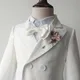 Children White Wedding Suit Prince Kids Jacket Pants Photograph Suit Flower Boys Tuxedo Dress Baby 1