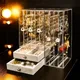 Plastic Jewelry Box Storage for Women Velvet Drawer Jewelry Organizer Boxes Necklace Bracelet