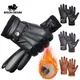 BISONDENIM New Men's Genuine Sheepskin Gloves Full Finger Touch Screen Gloves Winter Warm Fashion