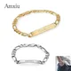Amxiu Custom 925 Silver Bracelet Engrave Name Bracelets Personalized Jewelry DIY ID Bracelet Bangles