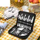 *Stainless Steel Outdoor Portable Tableware Set Camping Steak Knife Fork and Spoon Picnic Cutlery