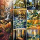 Acrylic Painting Package Forest River Picture for Adults Crafts Diy Acrylic Paint By Numbers Wall