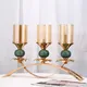 1pc 3 Arms Golden Crystal Candle Holders Tealight Candelabra - Votive Candle Holder Ornaments