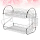 Dish Drying Rack Stainless Steel Dish Rack for Kitchen 2 Tier Rust- Proof Dish Drainer with Drying