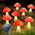 Guirxiété lumineuse solaire à LED rouge pour décoration de jardin lumière dégradée étanche lampe