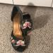 Anthropologie Shoes | Anthropologie Gorgeous Embroidered Green Heels | Color: Green/Pink | Size: 7.5