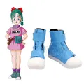 Chaussures Anime Bulma Cosplay pour femmes et hommes uniforme de jeu à plis bleus carnaval