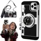 Étui en cuir pour appareil photo rétro 3D à Paris accessoires pour iPhone 11 13 14 15 Pro Max 12