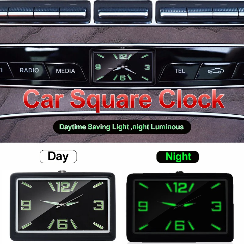 Auto mode voiture climatisation évent électronique Quartz horloge carré Vertical voiture horloge voiture lumineuse horloge électronique